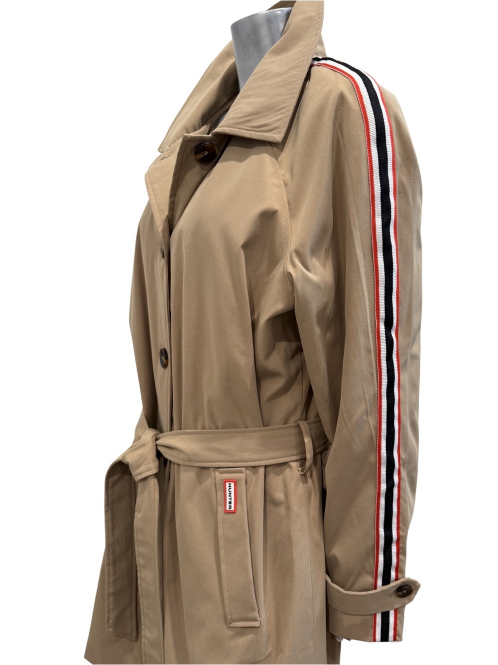 Hunter Sophia British Tan Belted Trench Coat NWT Large - Picture 11 of 15